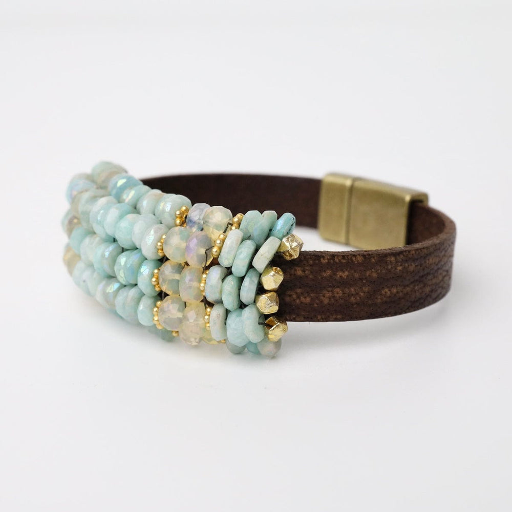 
                      
                        BRC-JM Hand Stitched Coated Amazonite, Opal, Vermeil Spac
                      
                    