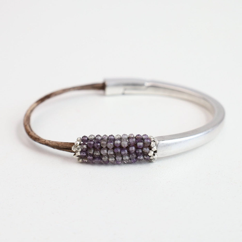 BRC-JM Hand Stitched Coated Amethyst 1/2 Cuff