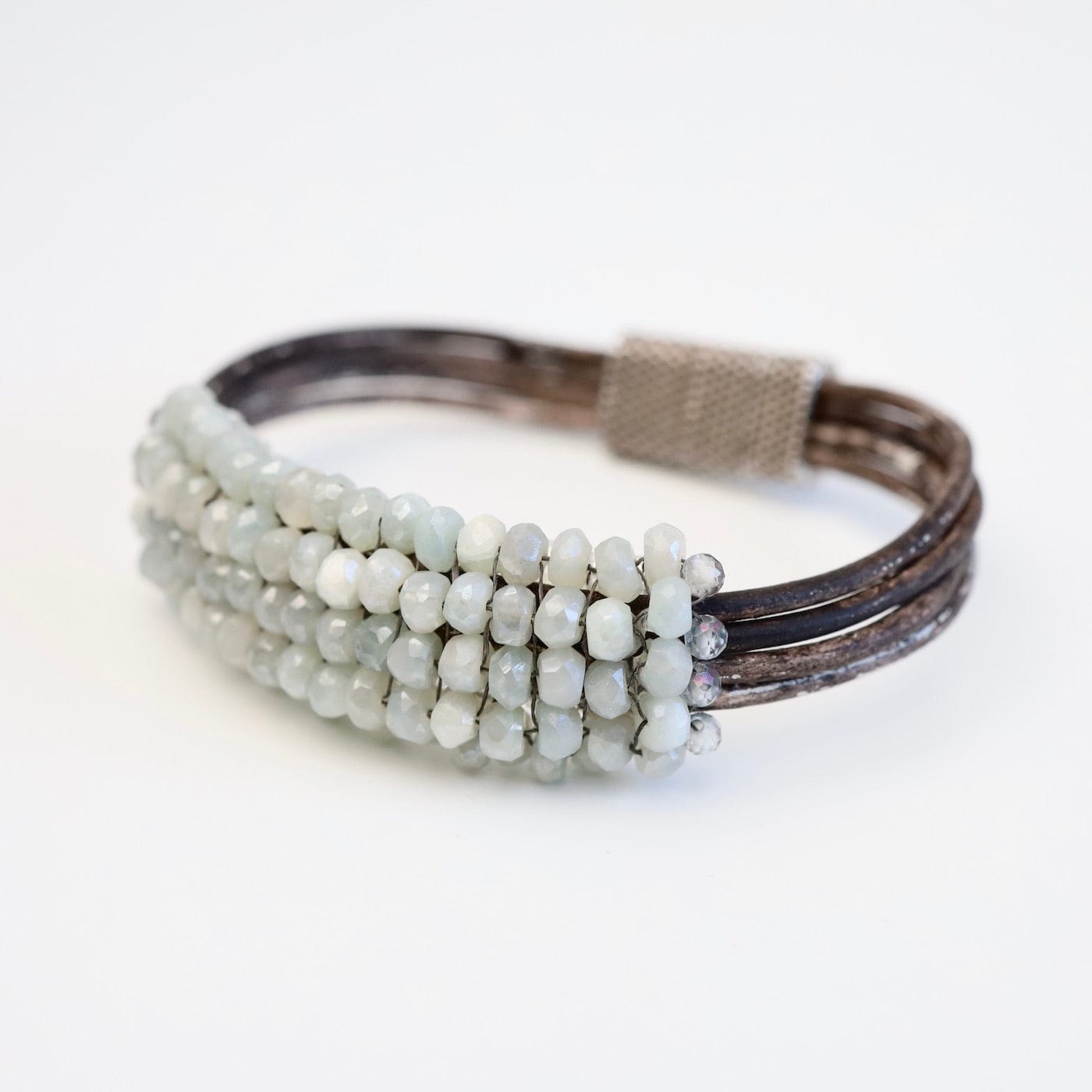 BRC-JM Hand Stitched Coated Aquamarine Bracelet