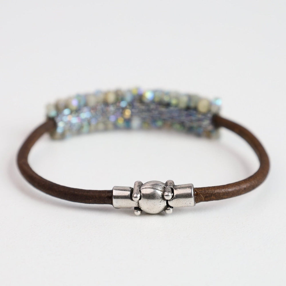 
                  
                    BRC-JM Hand Stitched Coated Aquamarine Leather Bracelet
                  
                