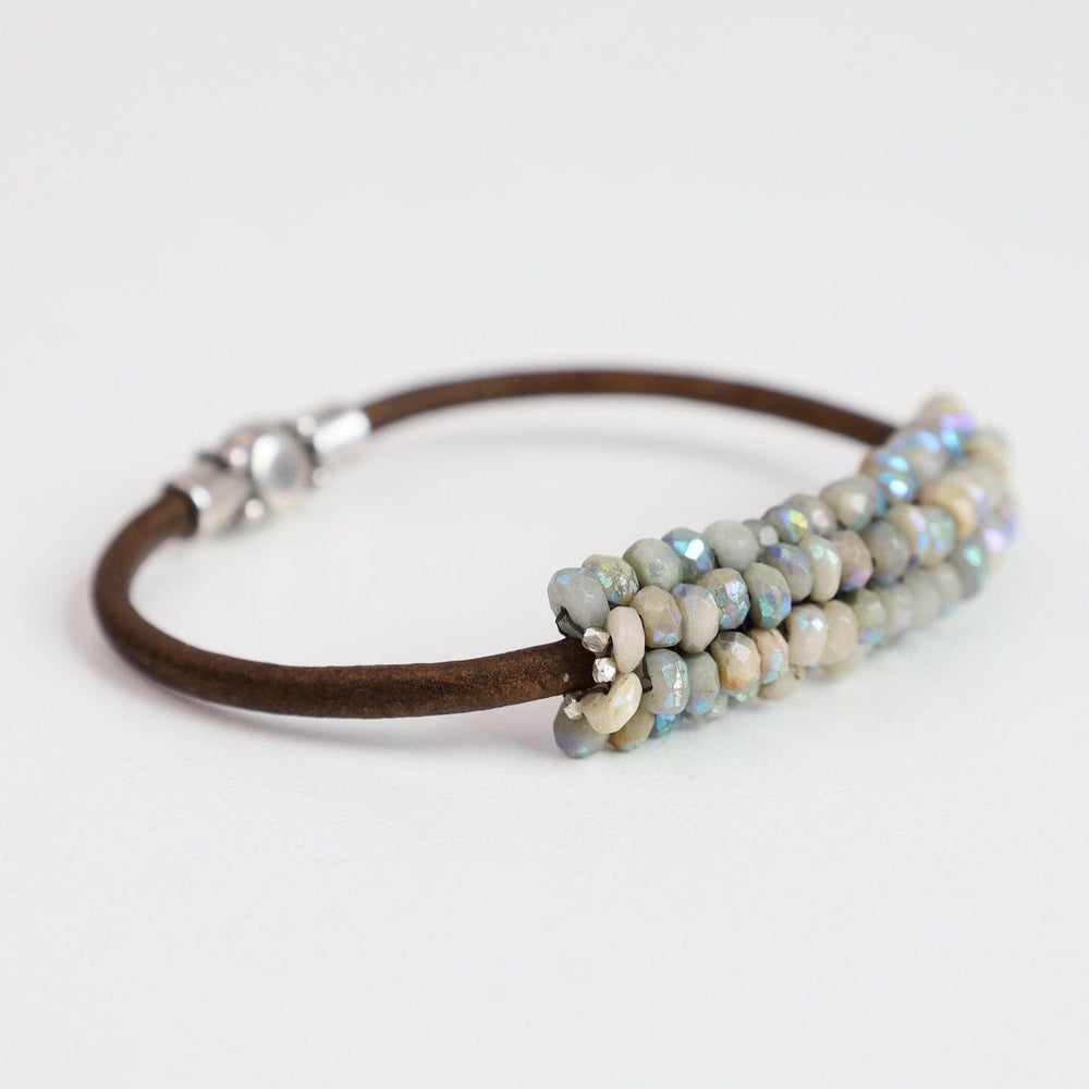 
                  
                    BRC-JM Hand Stitched Coated Aquamarine Leather Bracelet
                  
                