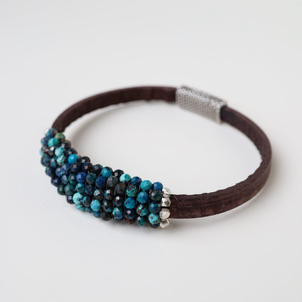 
                  
                    BRC-JM Hand Stitched Faceted Azurite & Sterling Silver Bracelet
                  
                