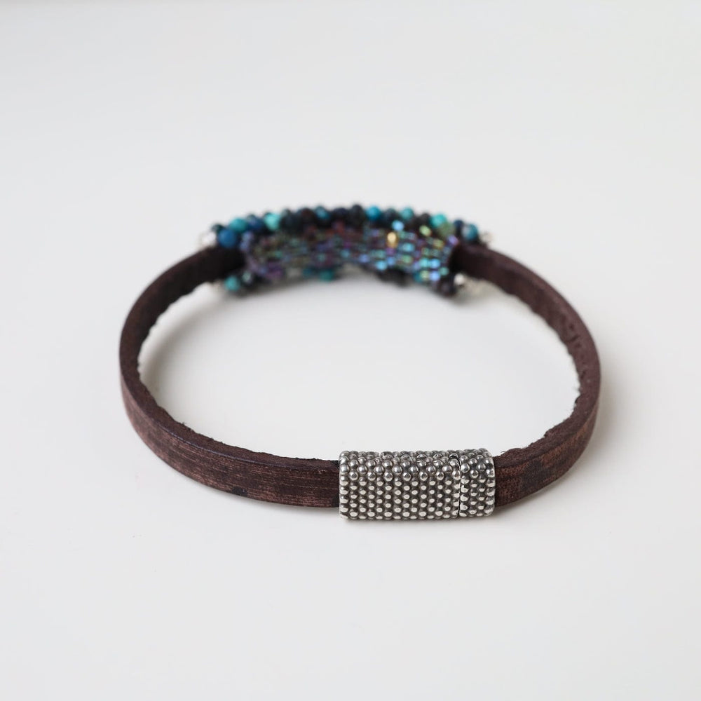 
                  
                    BRC-JM Hand Stitched Faceted Azurite & Sterling Silver Bracelet
                  
                