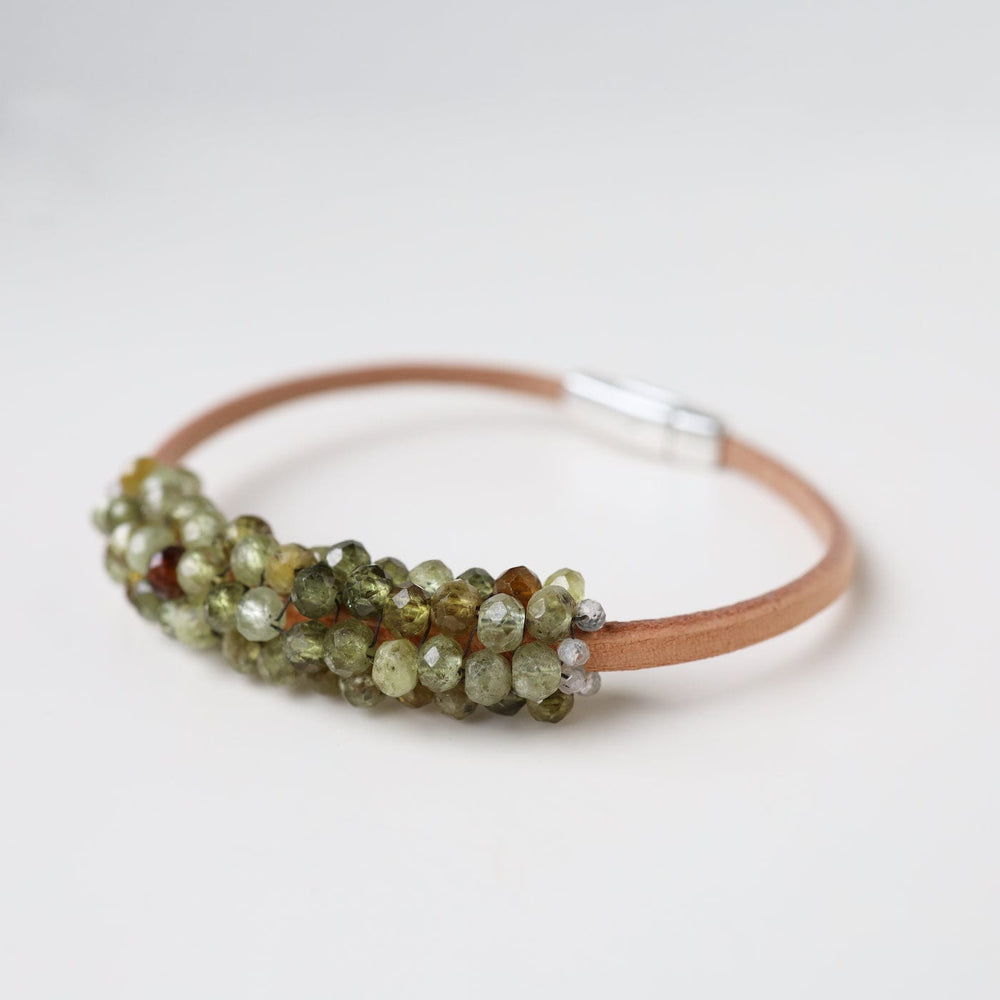 
                  
                    BRC-JM Hand Stitched Green Garnets Bracelet
                  
                