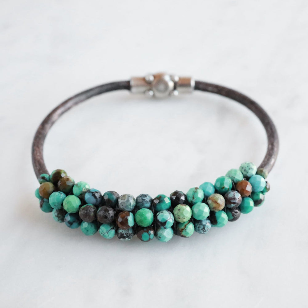 
                  
                    BRC-JM Hand Stitched Green Turquoise Bracelet
                  
                