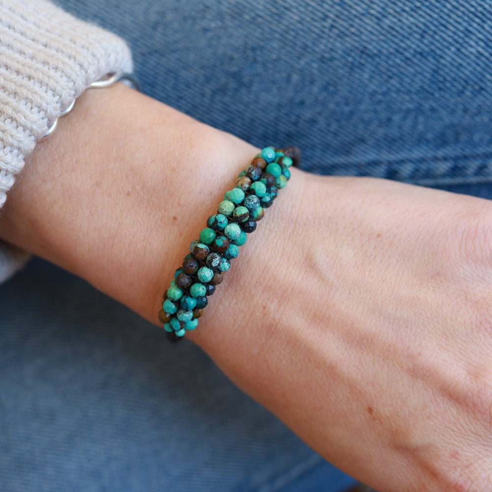 
                  
                    BRC-JM Hand Stitched Green Turquoise Bracelet
                  
                