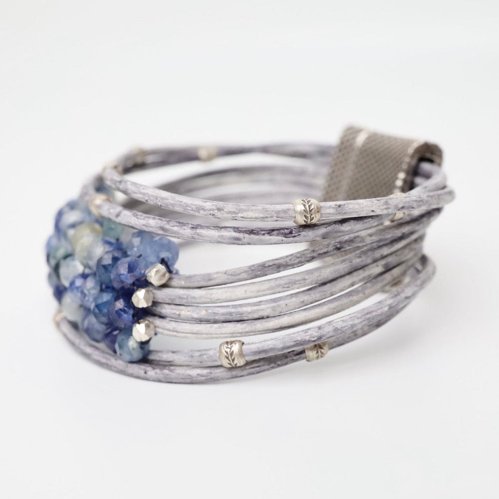 
                  
                    BRC-JM Hand Stitched Kyanite Large Silver Trim Bracelet
                  
                