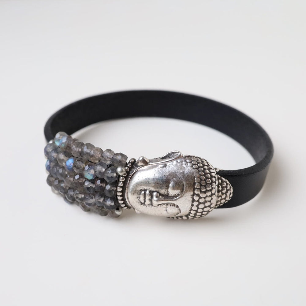 
                  
                    BRC-JM Hand Stitched Labradorite Buddha Clasp Bracelet
                  
                