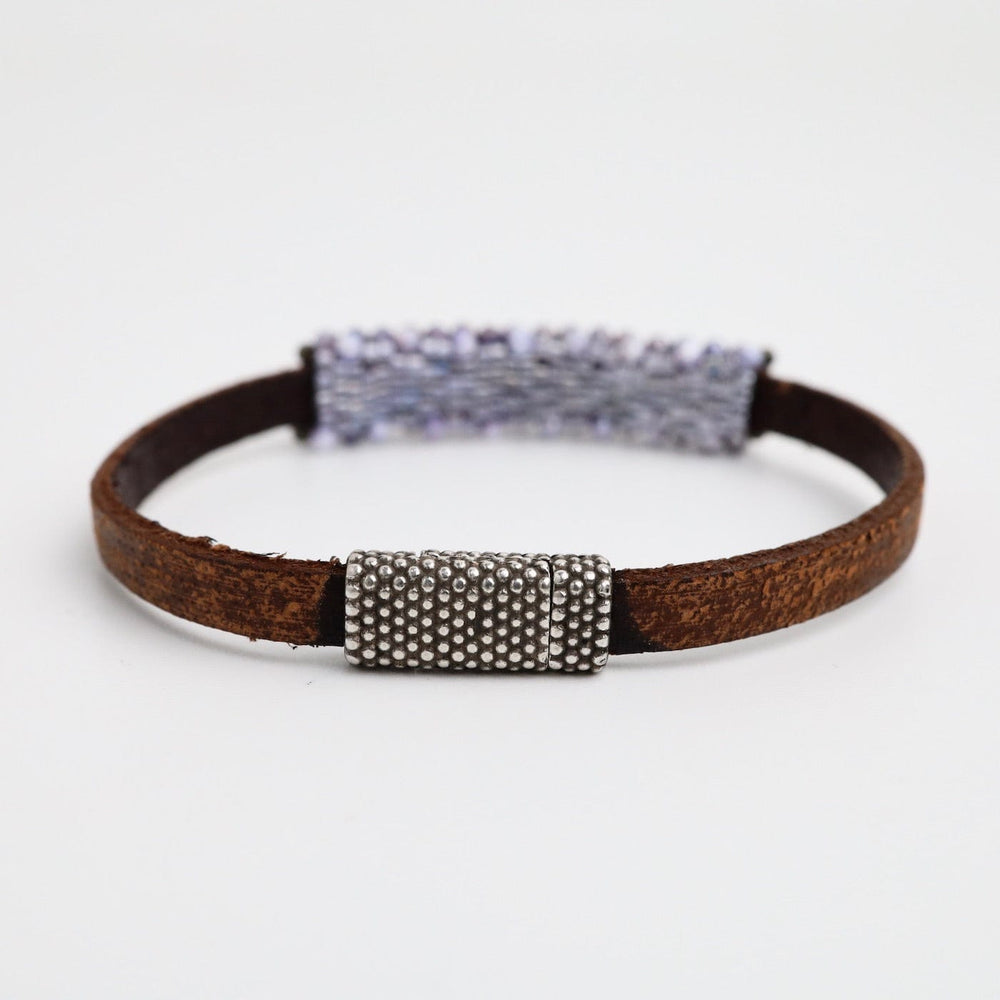 
                      
                        BRC-JM Hand Stitched Lavender Coated Moonstones Leather Bracelet
                      
                    