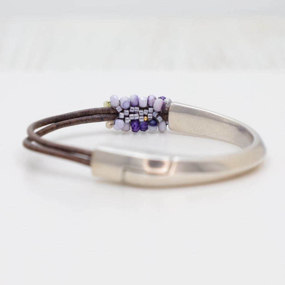 
                  
                    BRC-JM Hand Stitched Lavender Opals & CZ Trim Bracelet
                  
                