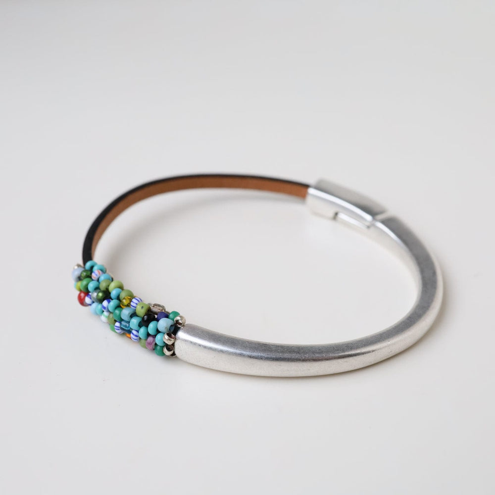 
                  
                    BRC-JM Hand Stitched Malibu Baby Vintage Japanese & Italian Seed Beads 1/2 Cuff Bracelet
                  
                