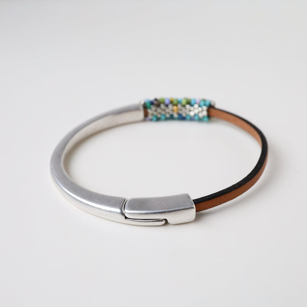 
                  
                    BRC-JM Hand Stitched Malibu Baby Vintage Japanese & Italian Seed Beads 1/2 Cuff Bracelet
                  
                
