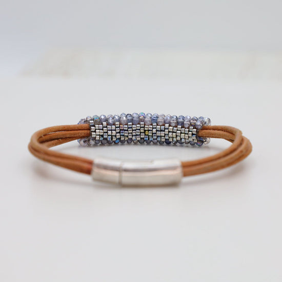 BRC-JM Hand Stitched Malibu Blue Crystals Bracelet