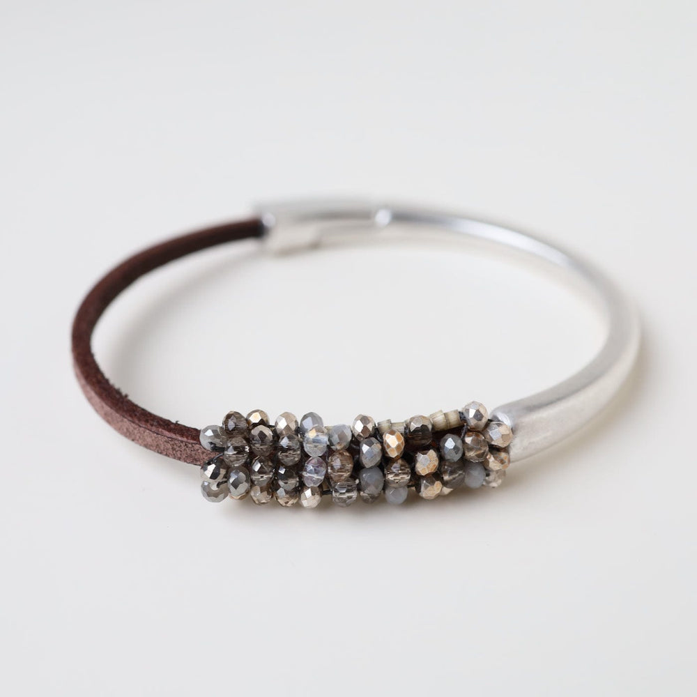 BRC-JM Hand Stitched Metallic Crystals Bracelet