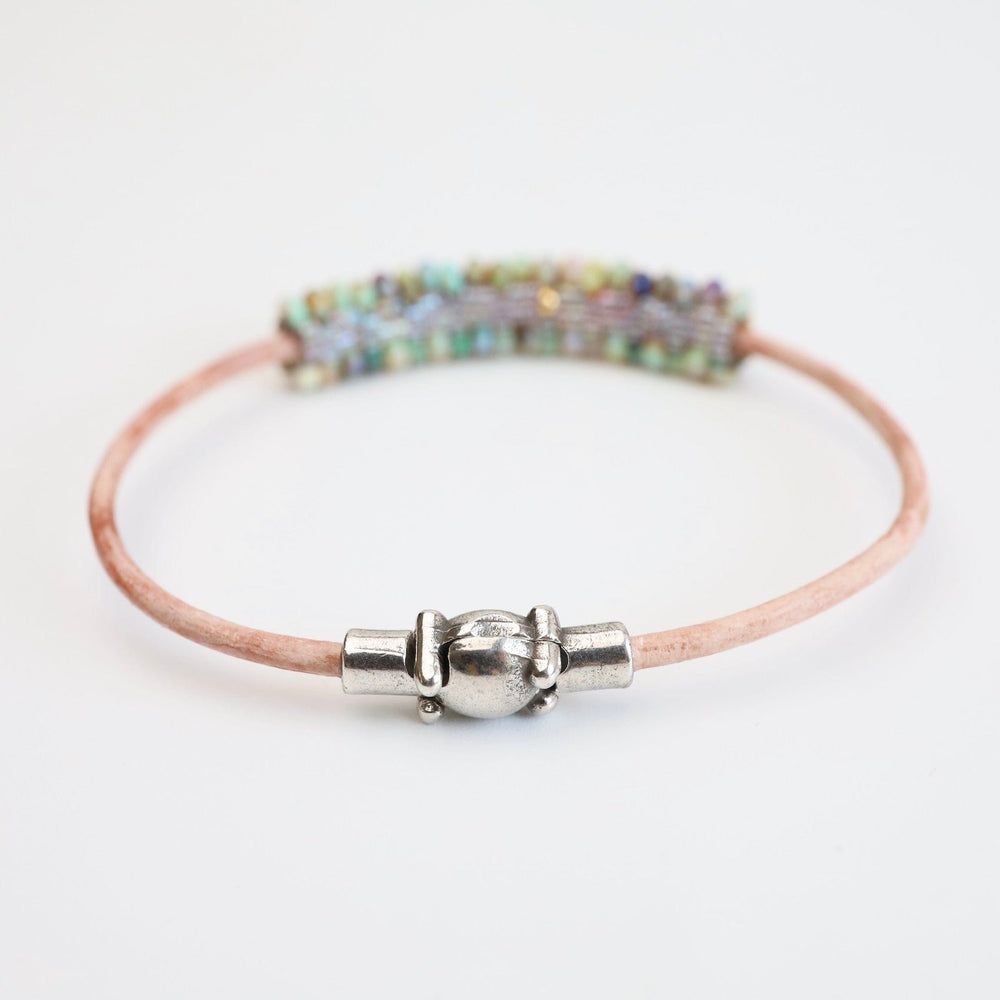 
                  
                    BRC-JM Hand Stitched Mexican Opal Bracelet with Tiny Vermeil Trim
                  
                