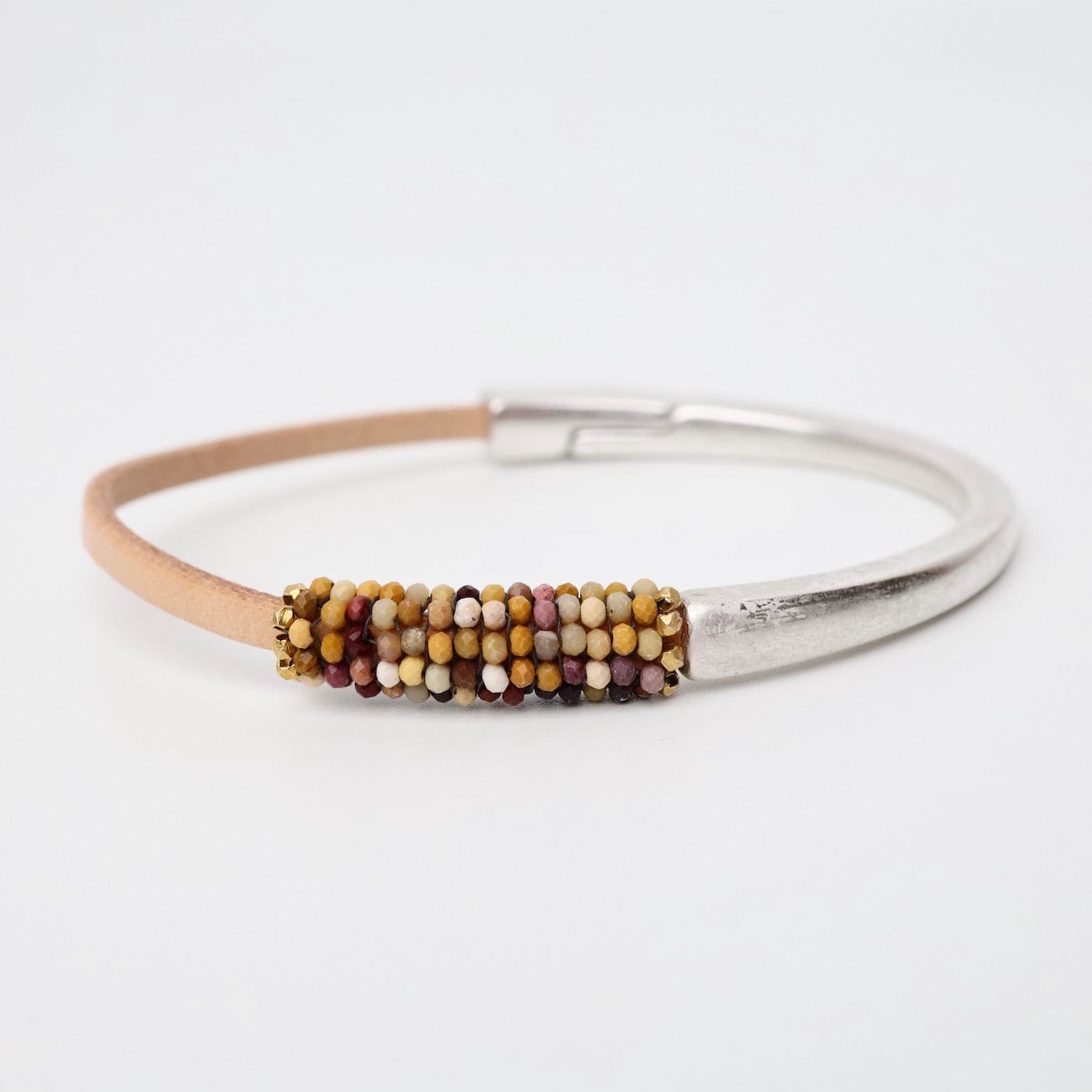 BRC-JM Hand Stitched Mookalite Half Cuff Bracelet