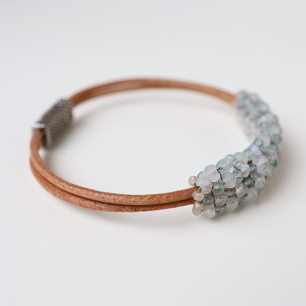 
                  
                    BRC-JM Hand Stitched Moonstone & Aquamarine Mix Bracelet
                  
                