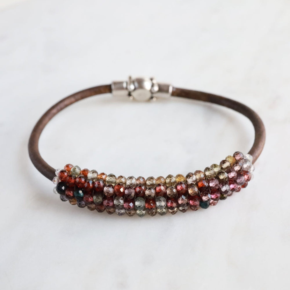 BRC-JM Hand Stitched Muli-Faceted Shaded Spinel Bracelet