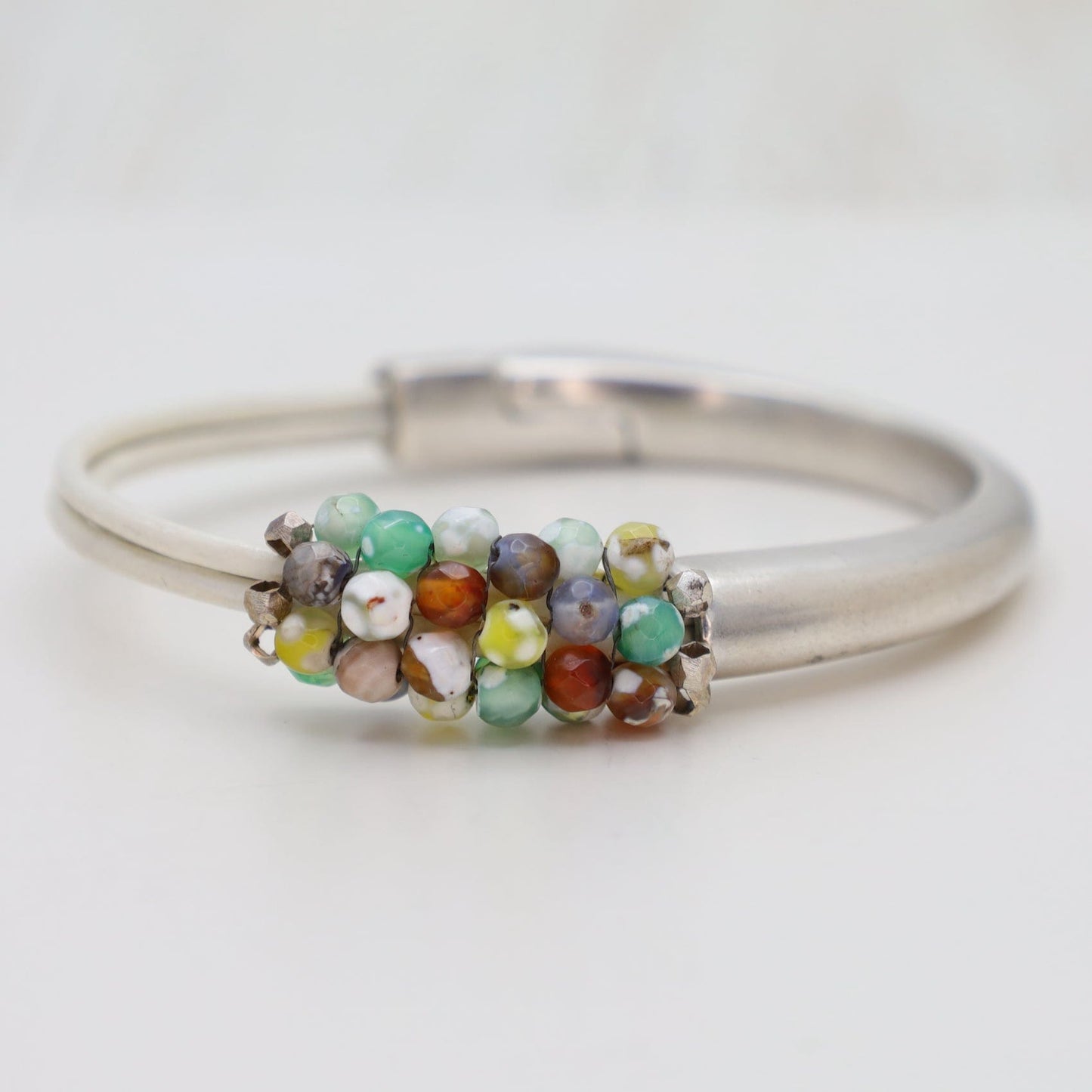 BRC-JM Hand Stitched Multi Color Crackled Quartz Bracelet