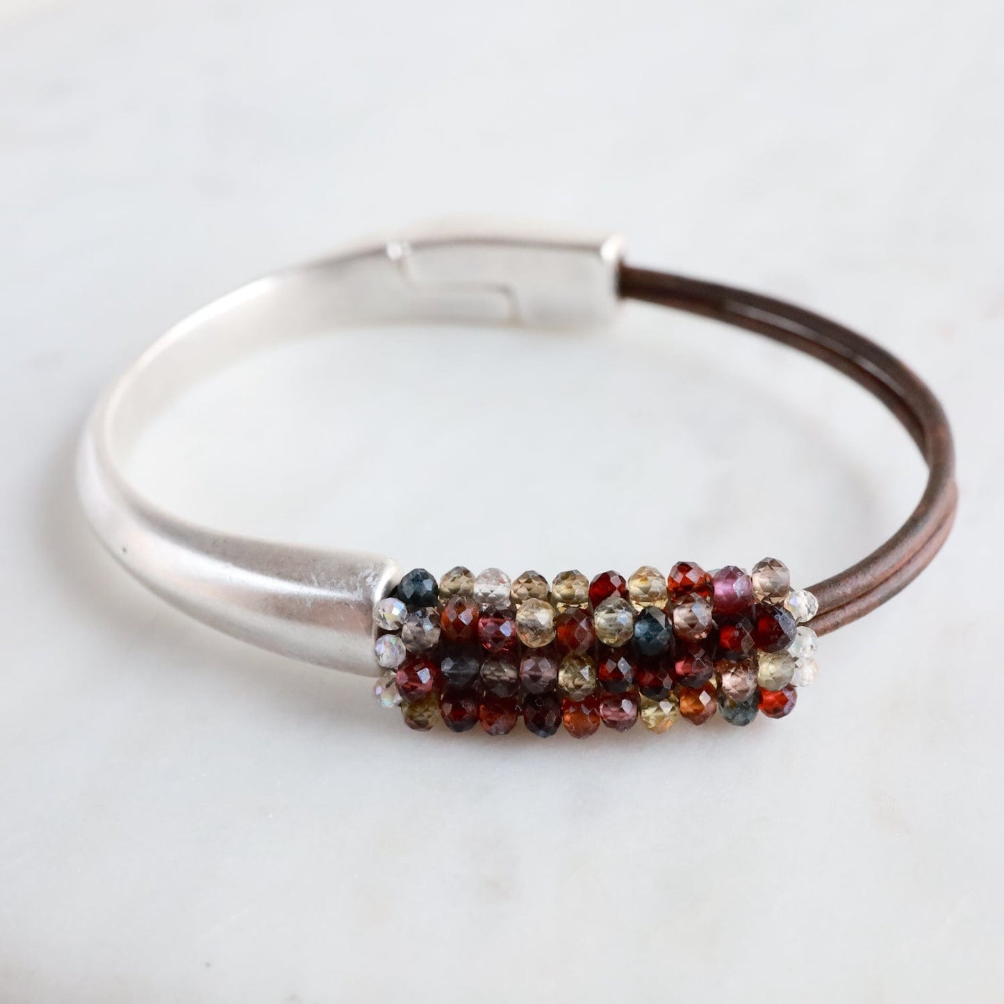 BRC-JM Hand Stitched Multi-Faceted Shaded Spinel Bracelet