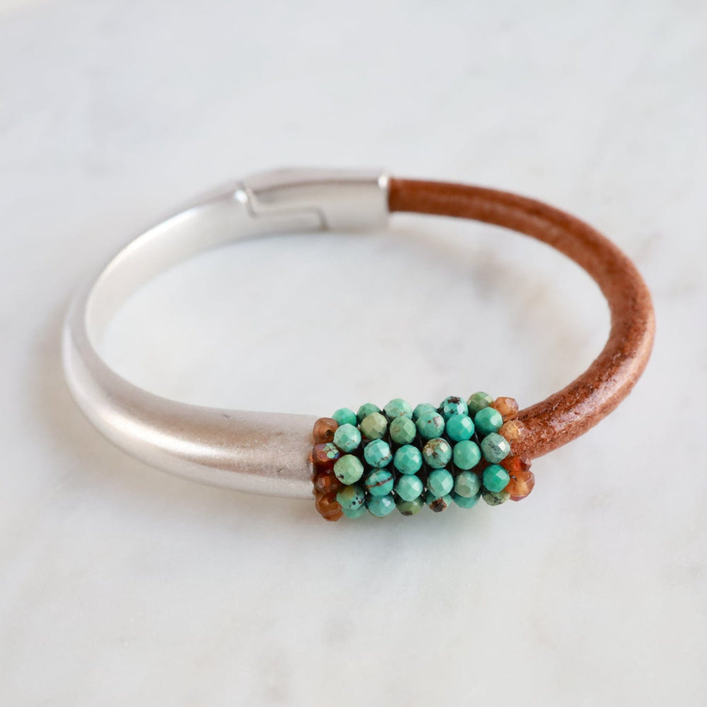 BRC-JM Hand Stitched Natural Turquoise Bracelet