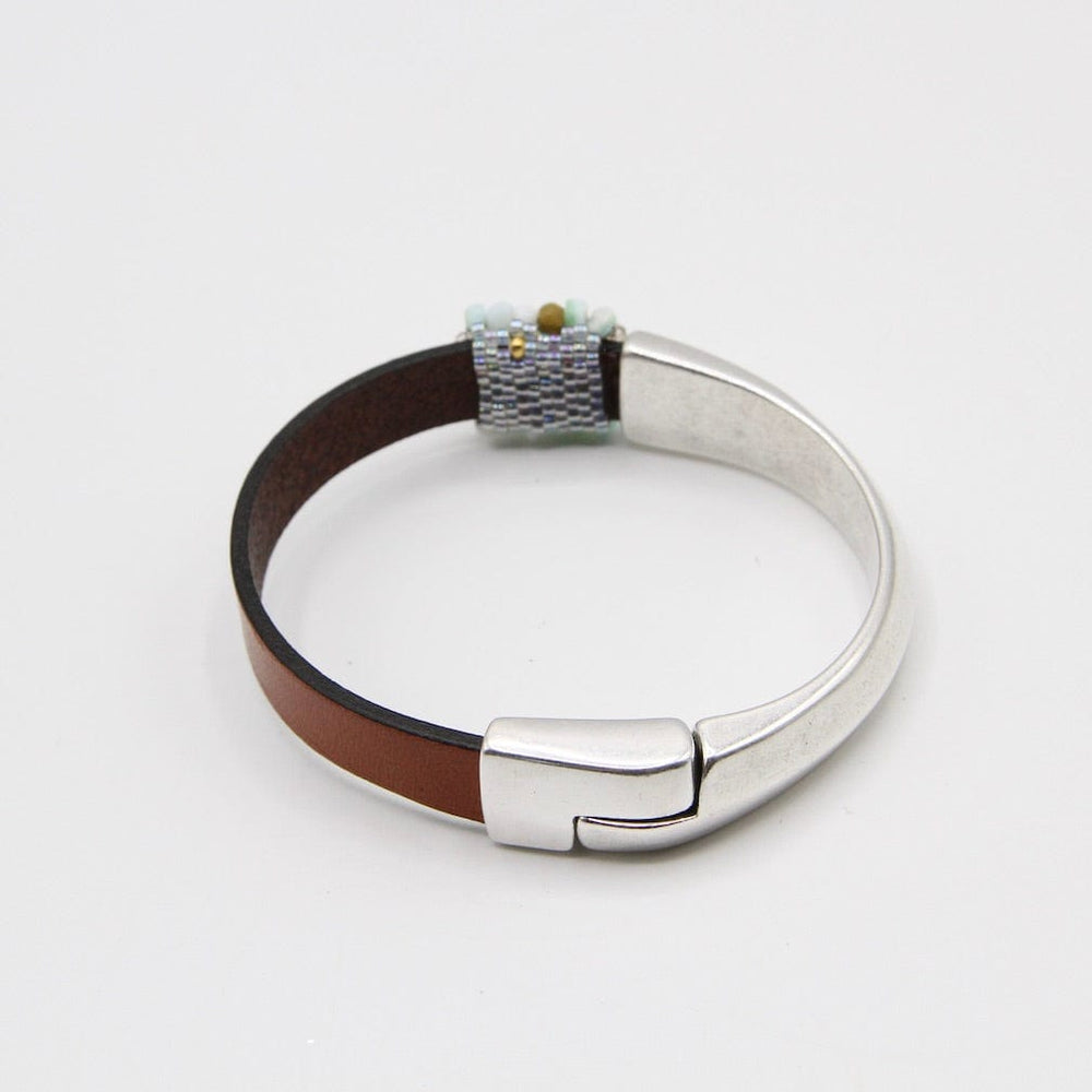 
                  
                    BRC-JM Hand Stitched Peruvian Opal Leather Cuff Bracelet
                  
                