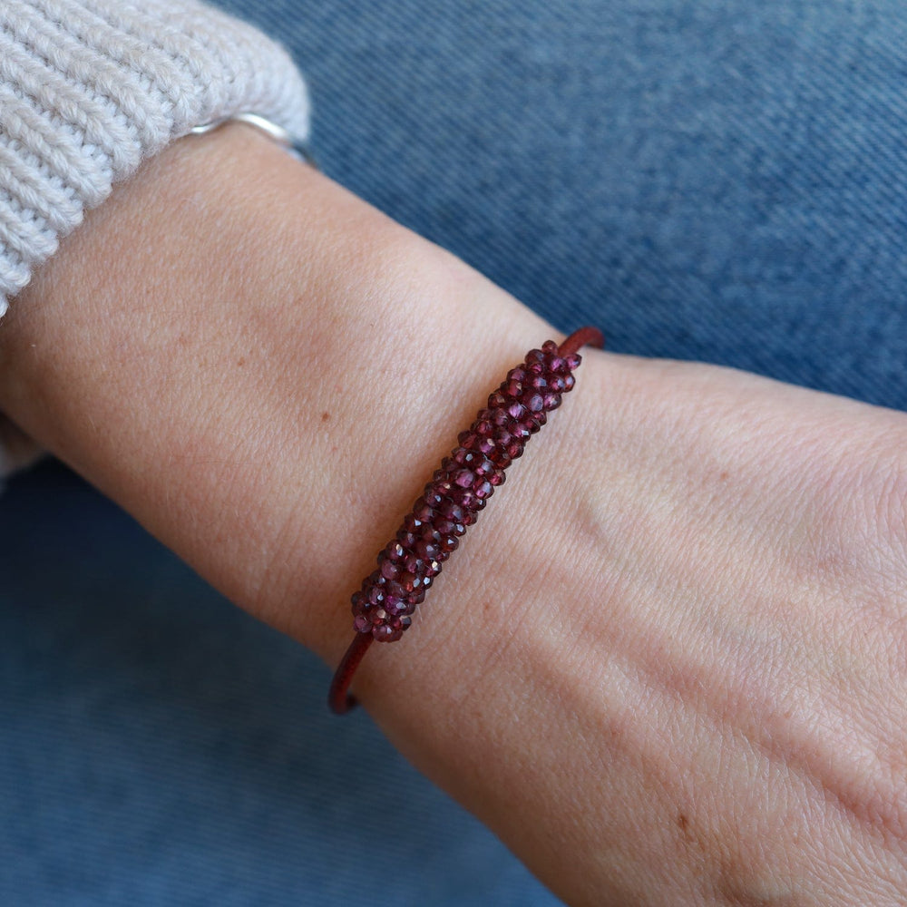 
                      
                        BRC-JM Hand Stitched Rhodolite Garnet Bracelet
                      
                    