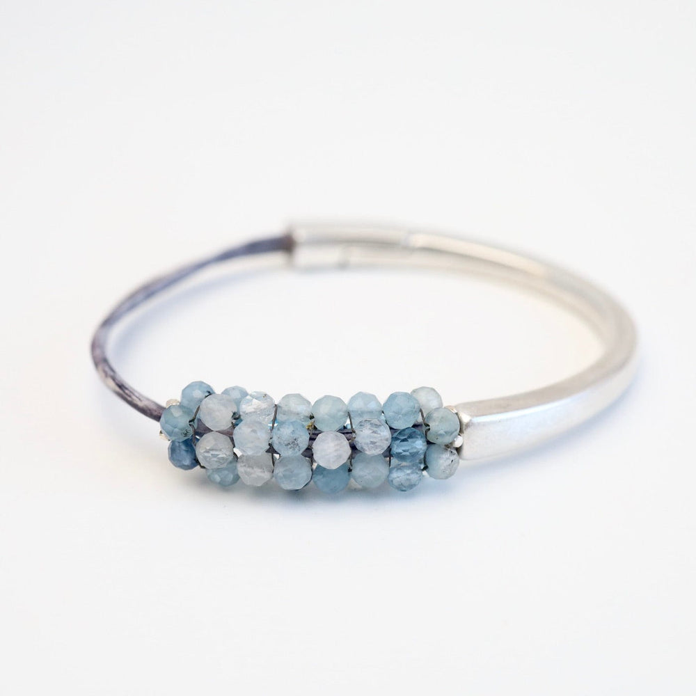 BRC-JM Hand Stitched Shaded Aquamarine 1.2 Cuff Bracelet