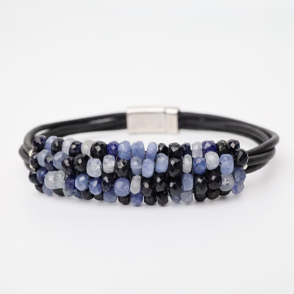 
                      
                        BRC-JM Hand Stitched Shaded Blue Sapphire Leather Bracelet
                      
                    