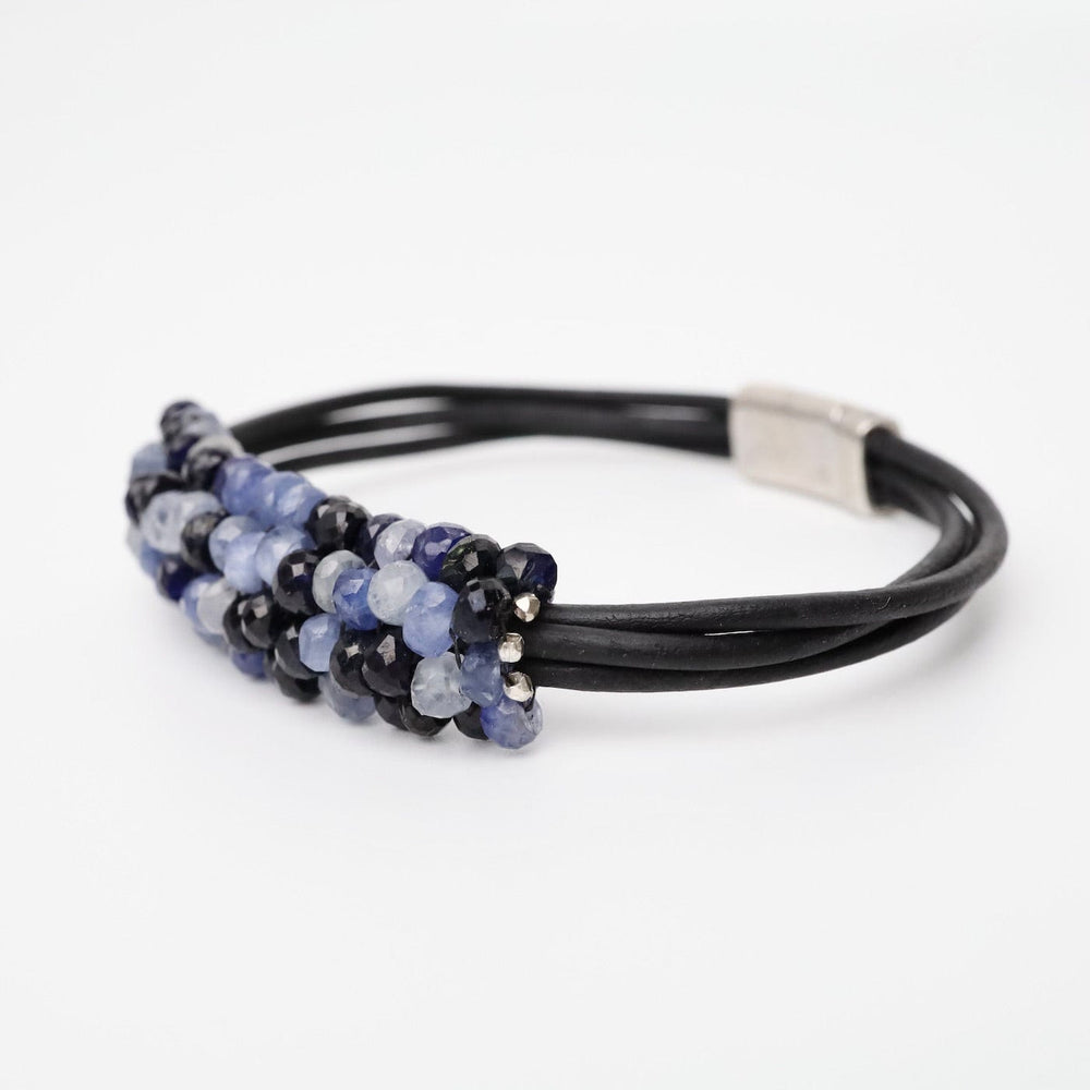 
                      
                        BRC-JM Hand Stitched Shaded Blue Sapphire Leather Bracelet
                      
                    