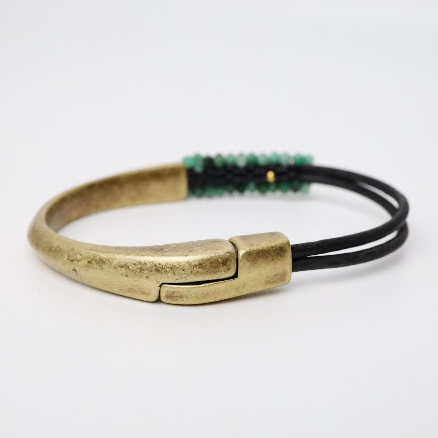 BRC-JM Hand Stitched Shaded Emerald Half Cuff Bracelet