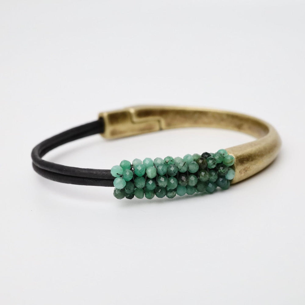 
                      
                        BRC-JM Hand Stitched Shaded Emerald Half Cuff Bracelet
                      
                    