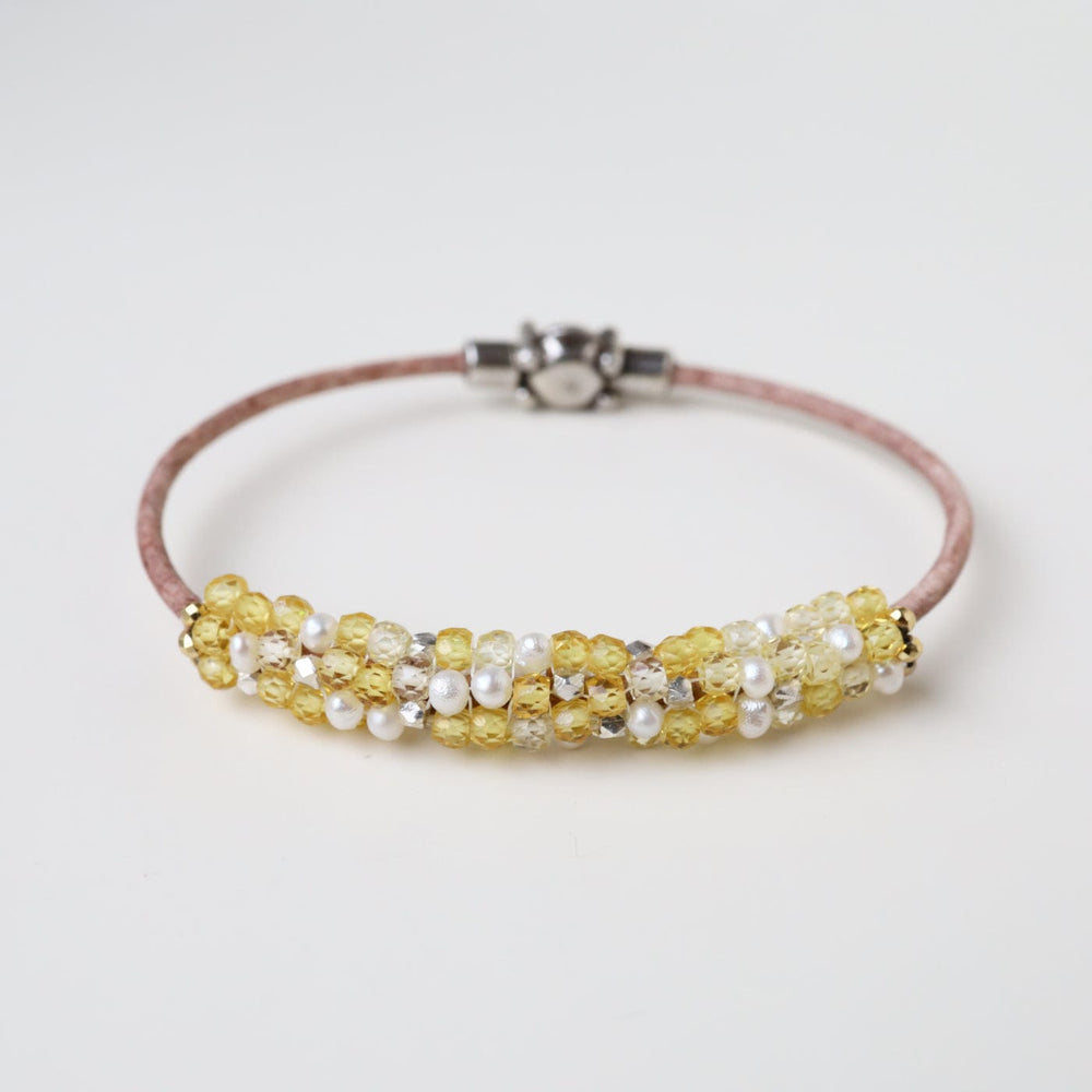 BRC-JM Hand Stitched Shaded Yellow Zircon Bracelet