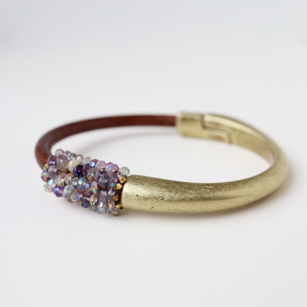 
                  
                    BRC-JM Hand Stitched Small Amethyst Brass 1/2 Cuff Bracelet
                  
                