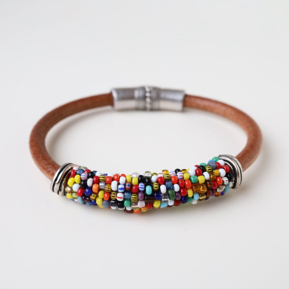 BRC-JM Hand Stitched Small Vintage & African Beads Bracelet