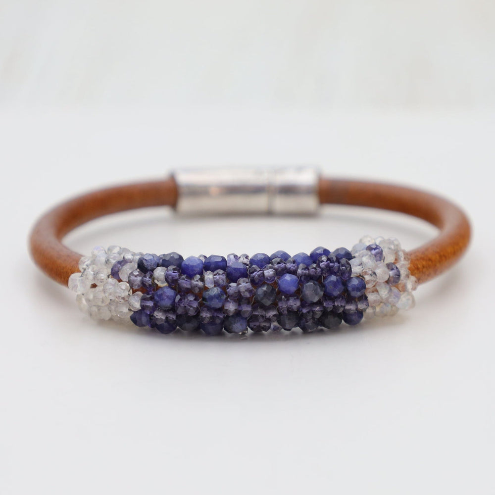 BRC-JM Hand Stitched Sodalite & Moonstone Bracelet