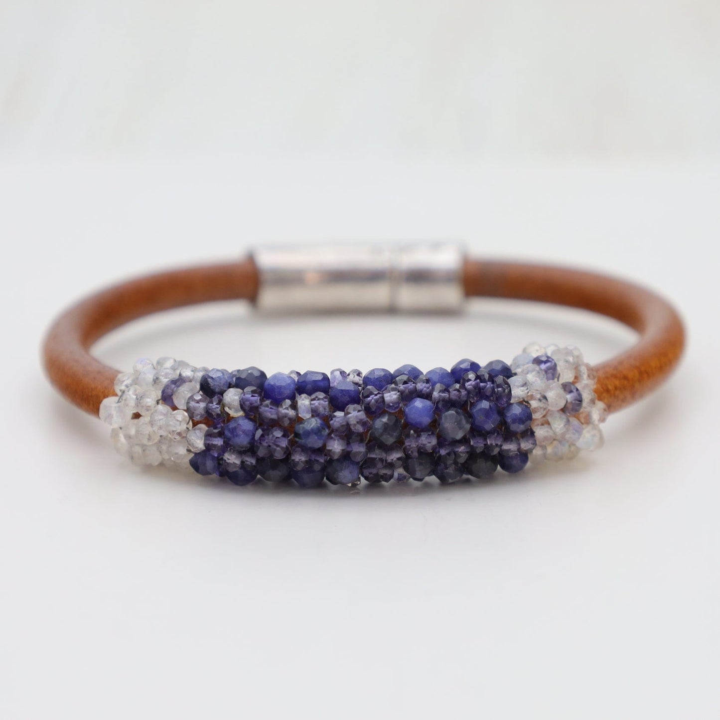 BRC-JM Hand Stitched Sodalite & Moonstone Bracelet