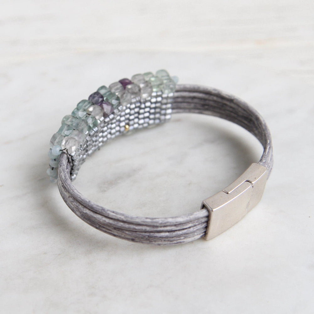 
                  
                    BRC-JM Hand Stitched Square Faceted Fluorite Bracelet
                  
                