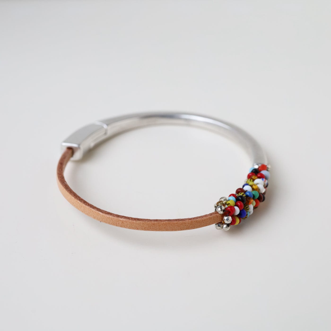 BRC-JM Hand Stitched Tiny African Beads 1/2 Cuff Bracelet
