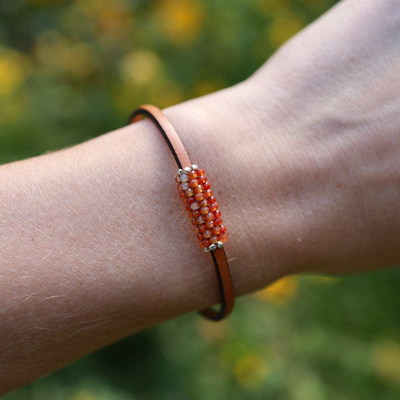 BRC-JM Hand Stitched Tiny Carnelian Bracelet