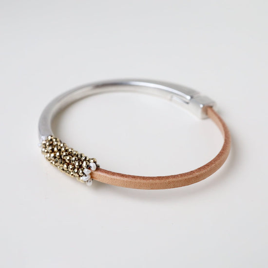 BRC-JM Hand Stitched Tiny Gold Pyrite Bracelet