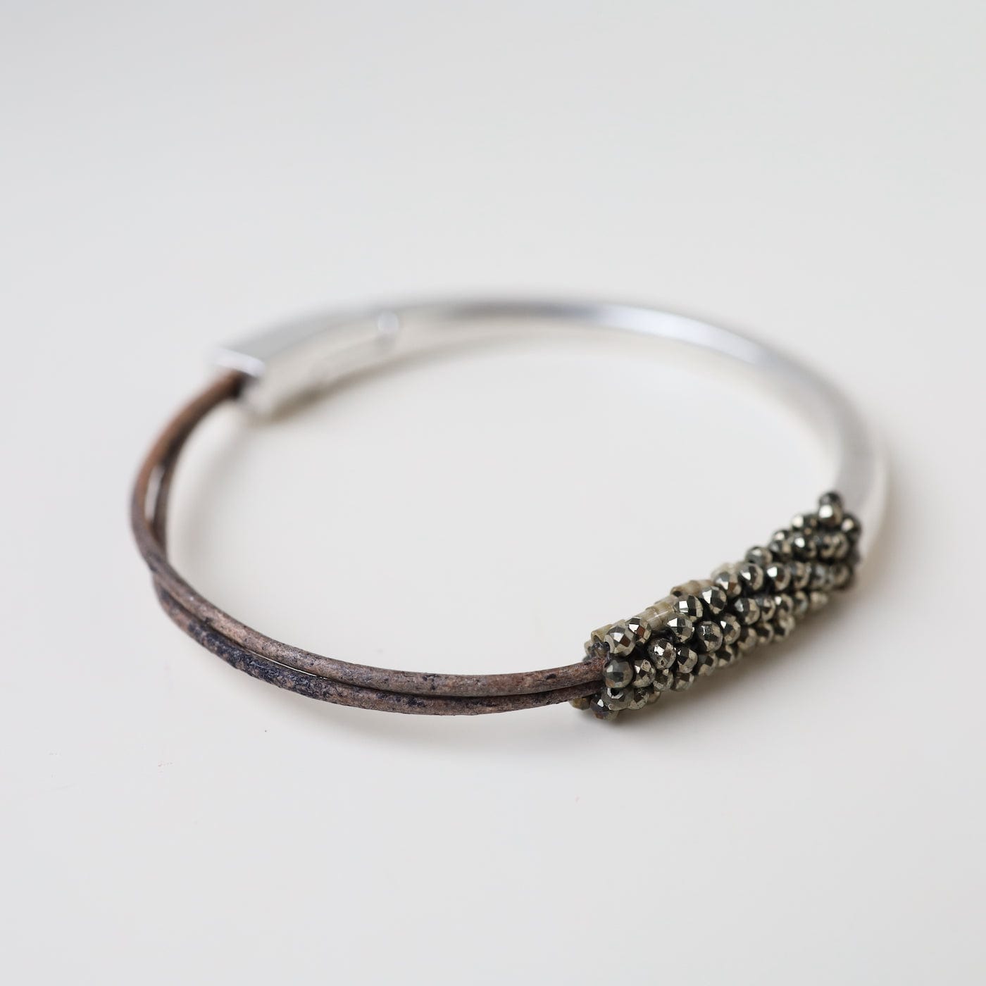 BRC-JM Hand Stitched Tiny Pyrite Bracelet