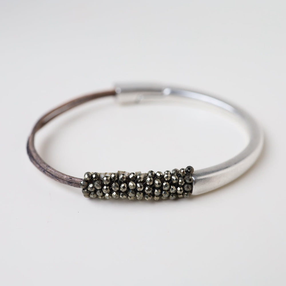 BRC-JM Hand Stitched Tiny Pyrite Bracelet