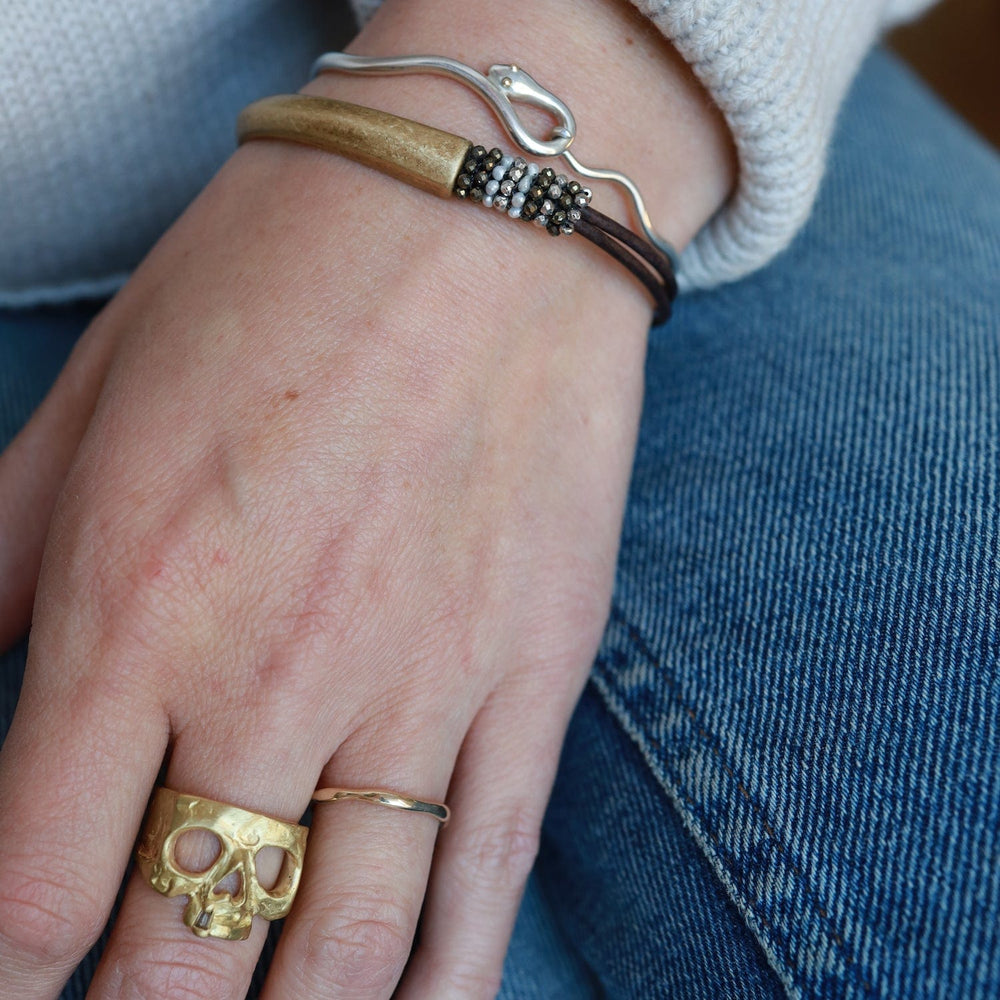 
                  
                    BRC-JM Hand Stitched Tiny Pyrite & Tiny Fresh Water Pearl Bracelet
                  
                