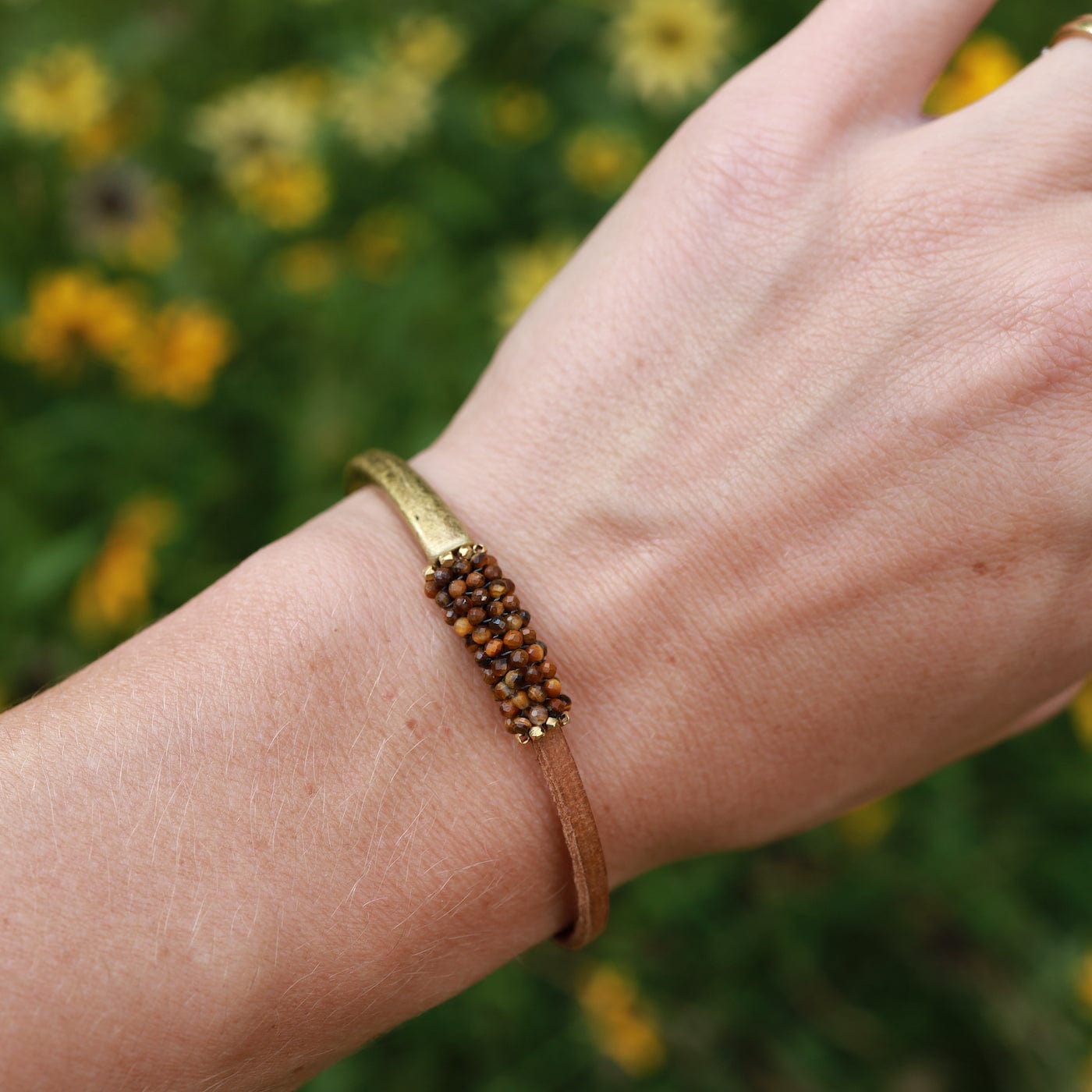 BRC-JM Hand Stitched Tiny Tiger Eye Bracelet