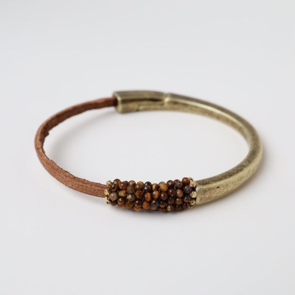 BRC-JM Hand Stitched Tiny Tiger Eye Bracelet