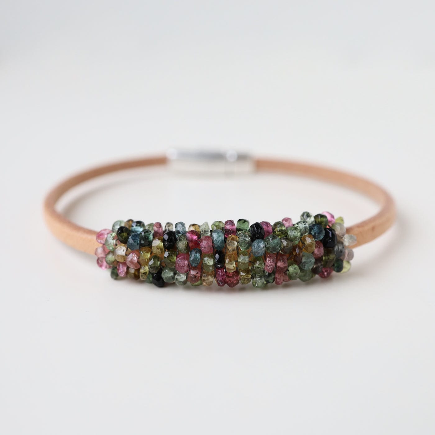 BRC-JM Hand Stitched Tiny Watermelon Tourmaline Bracelet