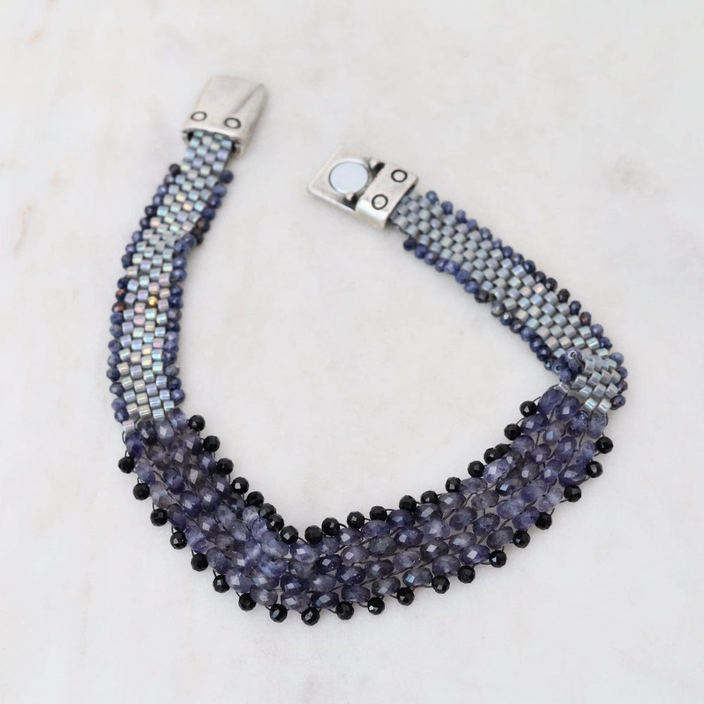 
                  
                    BRC-JM Hand Woven Soft Bracelet of Iolite & Black Spinel
                  
                