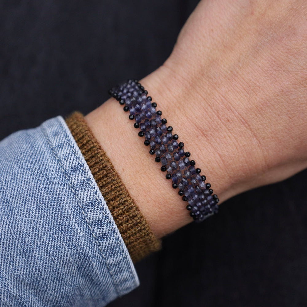 
                  
                    BRC-JM Hand Woven Soft Bracelet of Iolite & Black Spinel
                  
                