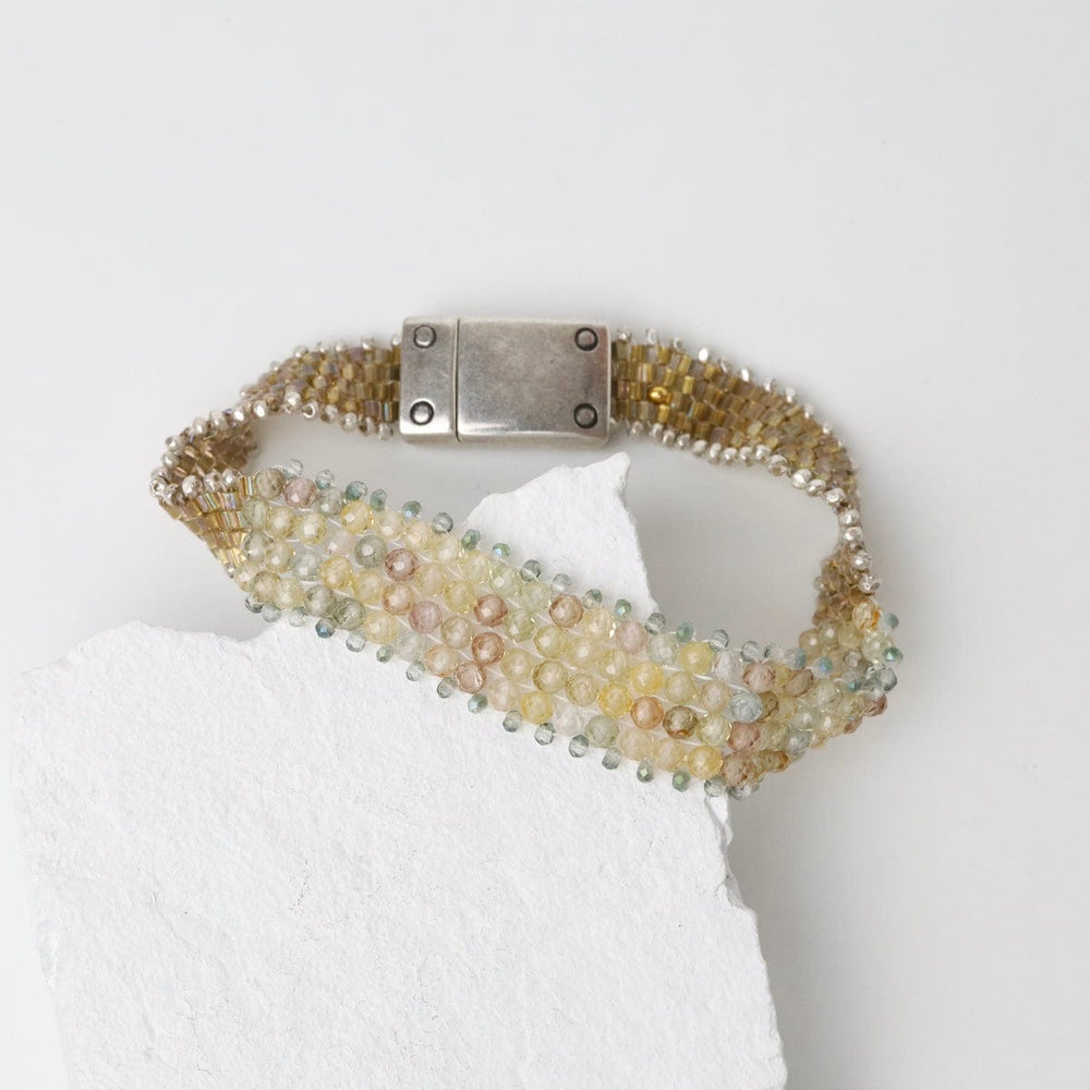 
                      
                        BRC-JM Hand Woven Soft Bracelet of Pastel Zircon w tiny S
                      
                    